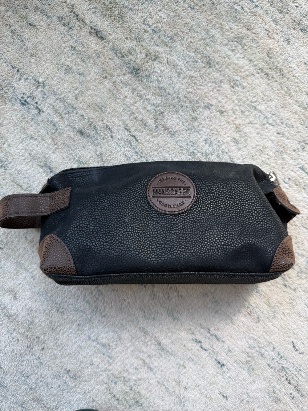 MANSCAPED Dopp Kit Travel Bag | Black Faux Leather | Toiletry Bag